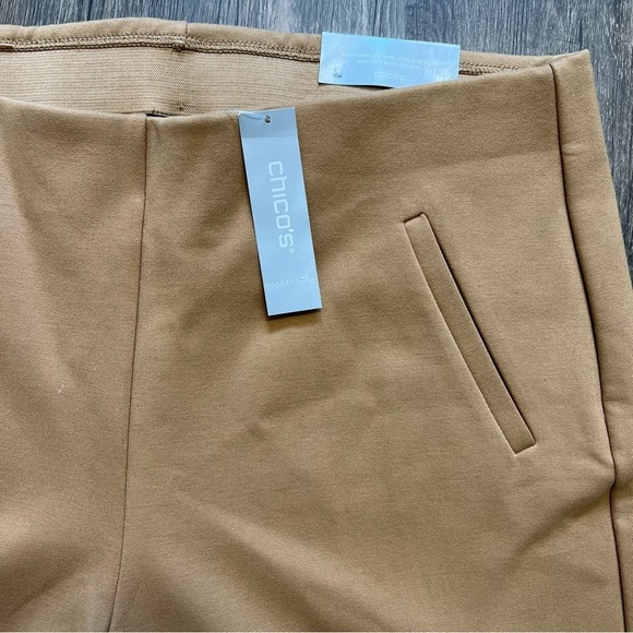 NWT Chico’s Juliet Ponte Trim Detail Tan Slimming Strech Ankle Pants Mid Rise 14 - Picture 5 of 14